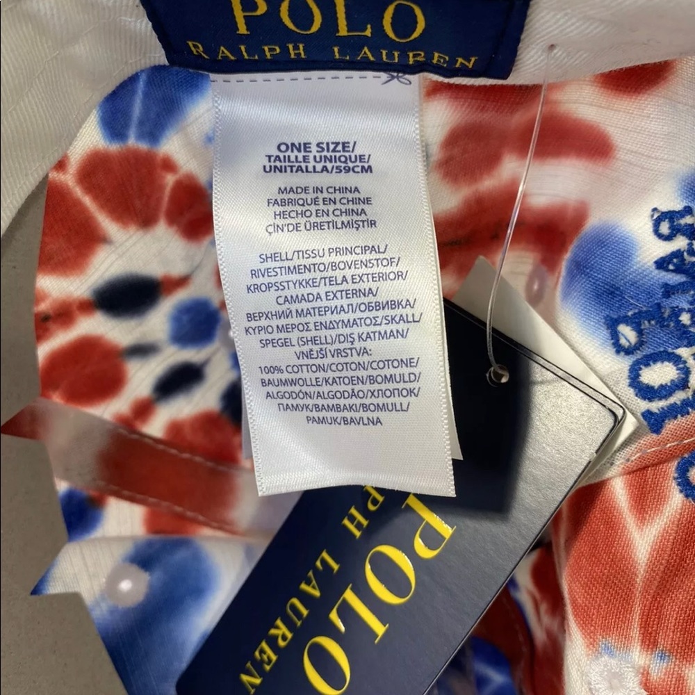 Polo Ralph Lauren Tie Dye Spell Out Script Strapback Dad Hat - Picture 6 of 7